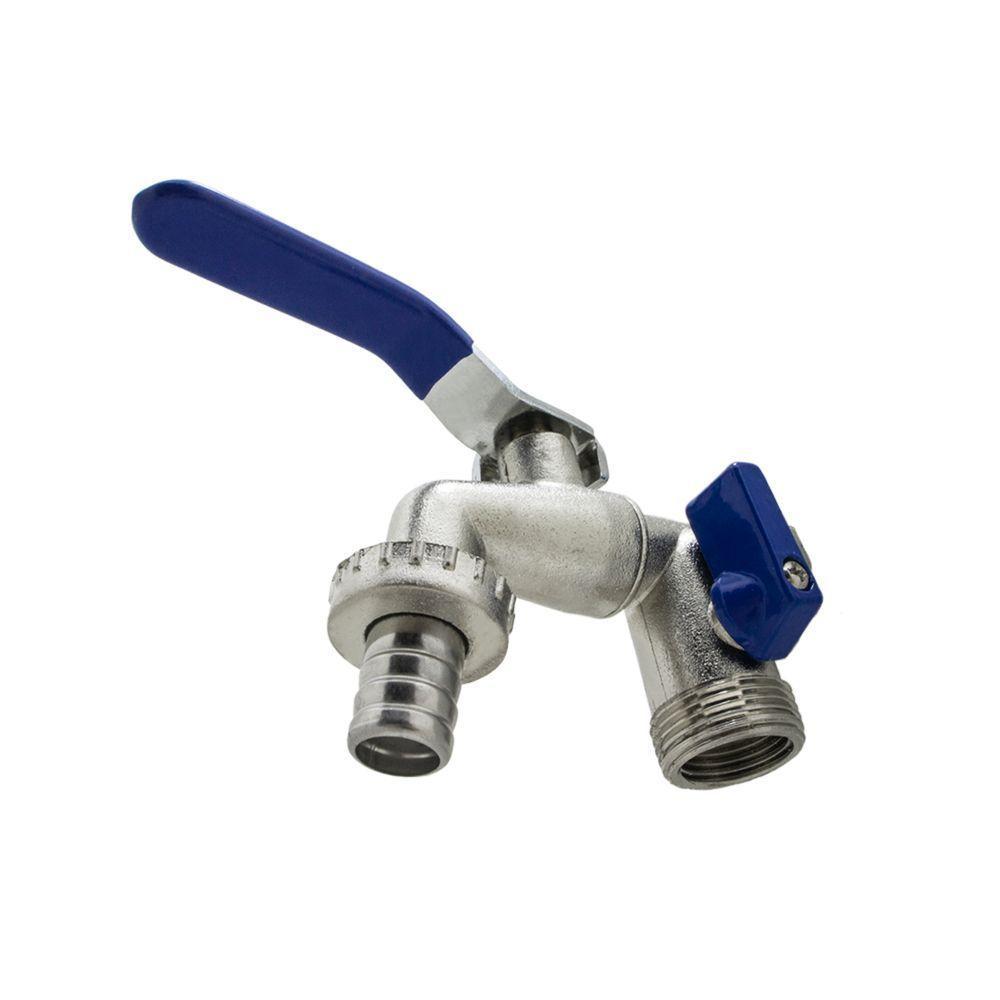 Torneira Esfera Metal 2 Saídas Tanque Máquina De Lavar Mangueira Jardim - 3