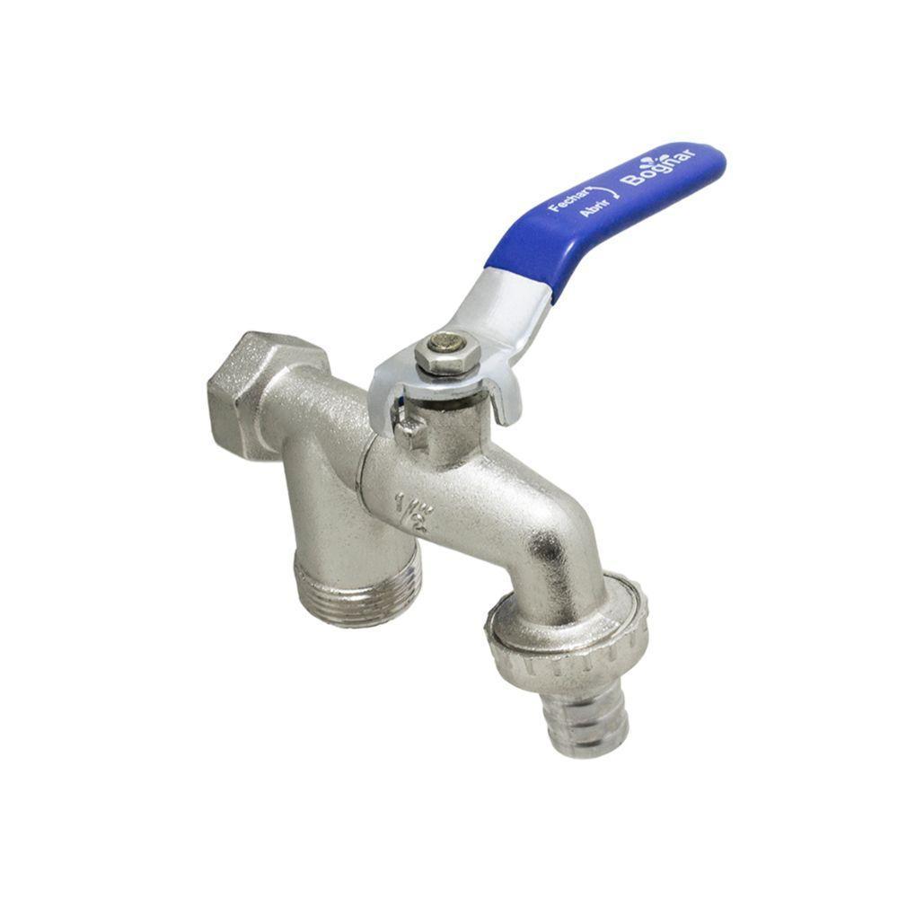 Torneira Esfera Metal 2 Saídas Tanque Máquina De Lavar Mangueira Jardim - 4