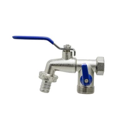 Torneira Esfera Metal 2 Saídas Tanque Máquina De Lavar Mangueira Jardim