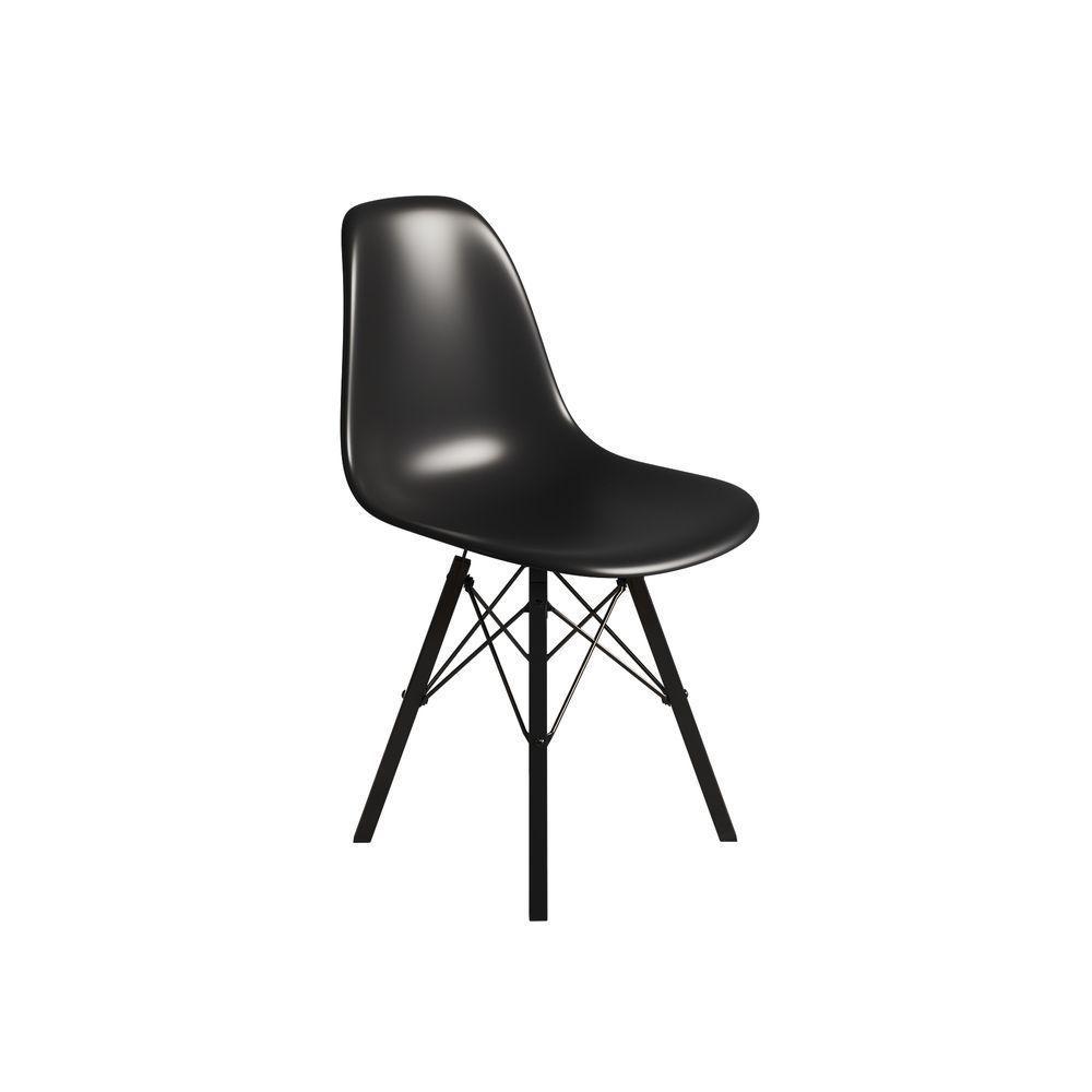 Cadeira Eames Tubo Ferro Preto Assento Preto - 3