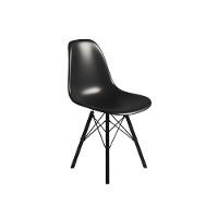 Cadeira Eames Tubo Ferro Preto Assento Preto - 3