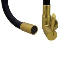 Torneira De Cozinha/banheiro Parede Flexível Preta E Dourada ¼ De Volta 3068 C61 - 5