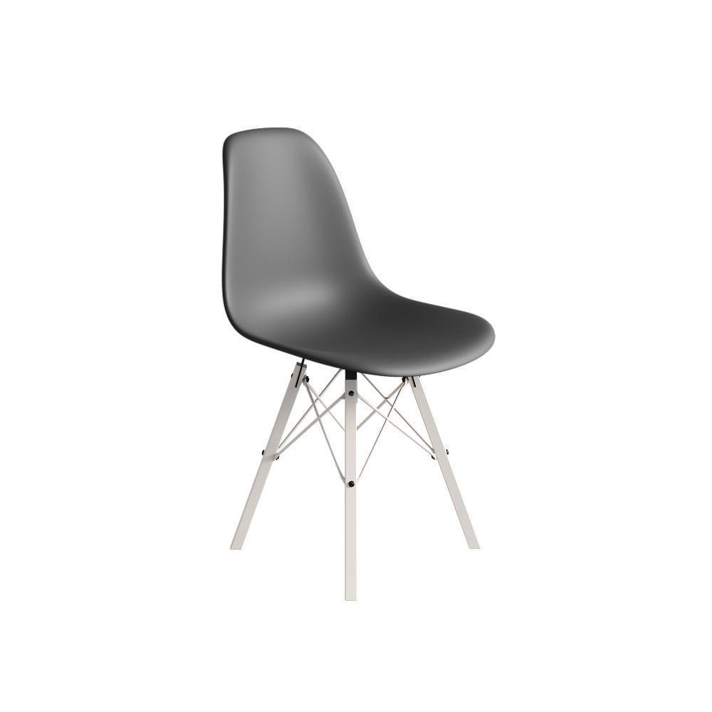 Conjunto 4 Cadeiras Eames Estilo Moderno Em Ferro Branco Com Assento Cinza - 5