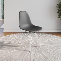 Conjunto 4 Cadeiras Eames Estilo Moderno Em Ferro Branco Com Assento Cinza - 2