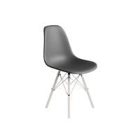 Conjunto 4 Cadeiras Eames Estilo Moderno Em Ferro Branco Com Assento Cinza - 5