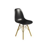 Cadeira Eames Tubo Ferro Dourado Assento Preto - 3