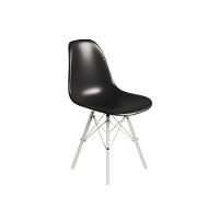 Conjunto 2 Cadeiras Eames Tubo Ferro Branco Assento Preto - 5