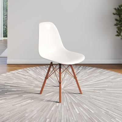 Cadeira Eames Design Moderno Tubo De Ferro Cobre Assento Branco