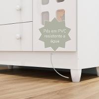 Quarto De Bebê Cômoda Com Fraldário Guarda Roupa 3 Portas Mirelle Branco Carolina Baby - 3