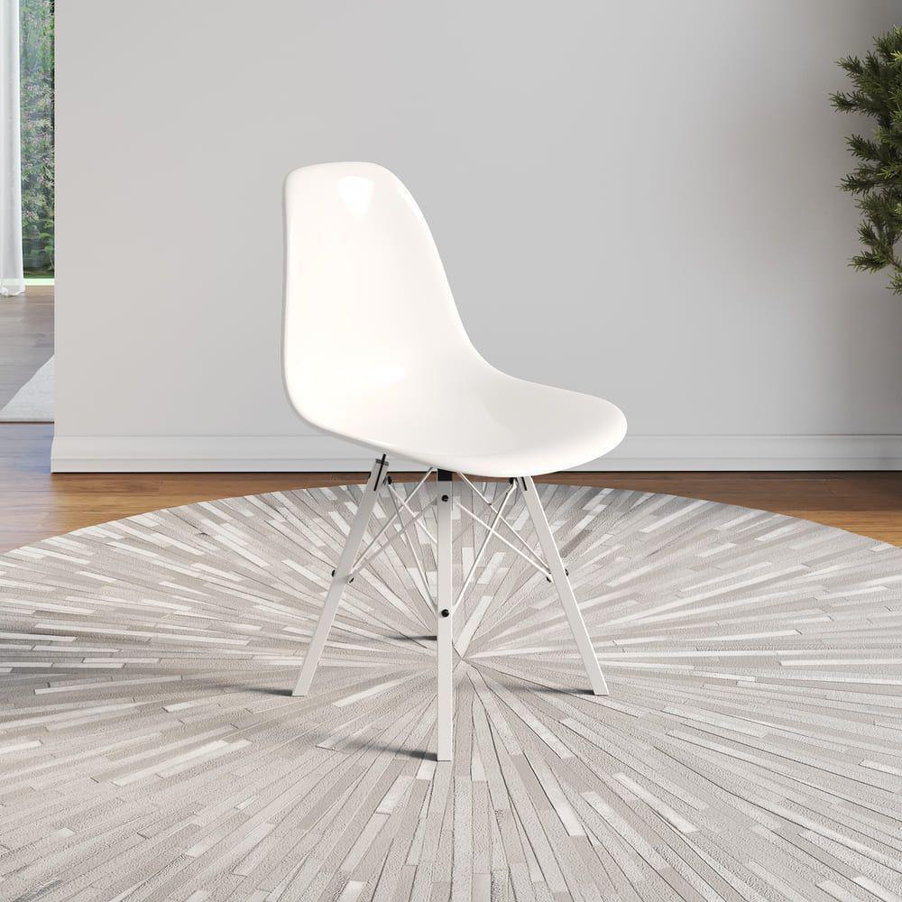 Conjunto 4 Cadeiras Eames Design Moderno Tubo De Ferro Branco Assento Branco - 2