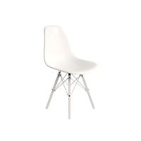 Conjunto 4 Cadeiras Eames Design Moderno Tubo De Ferro Branco Assento Branco - 5