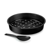 Panela Elétrica de Arroz Visio Rice Glass 10 Xícaras 700W Preta com Tampa de Vidro e Acessórios 110V