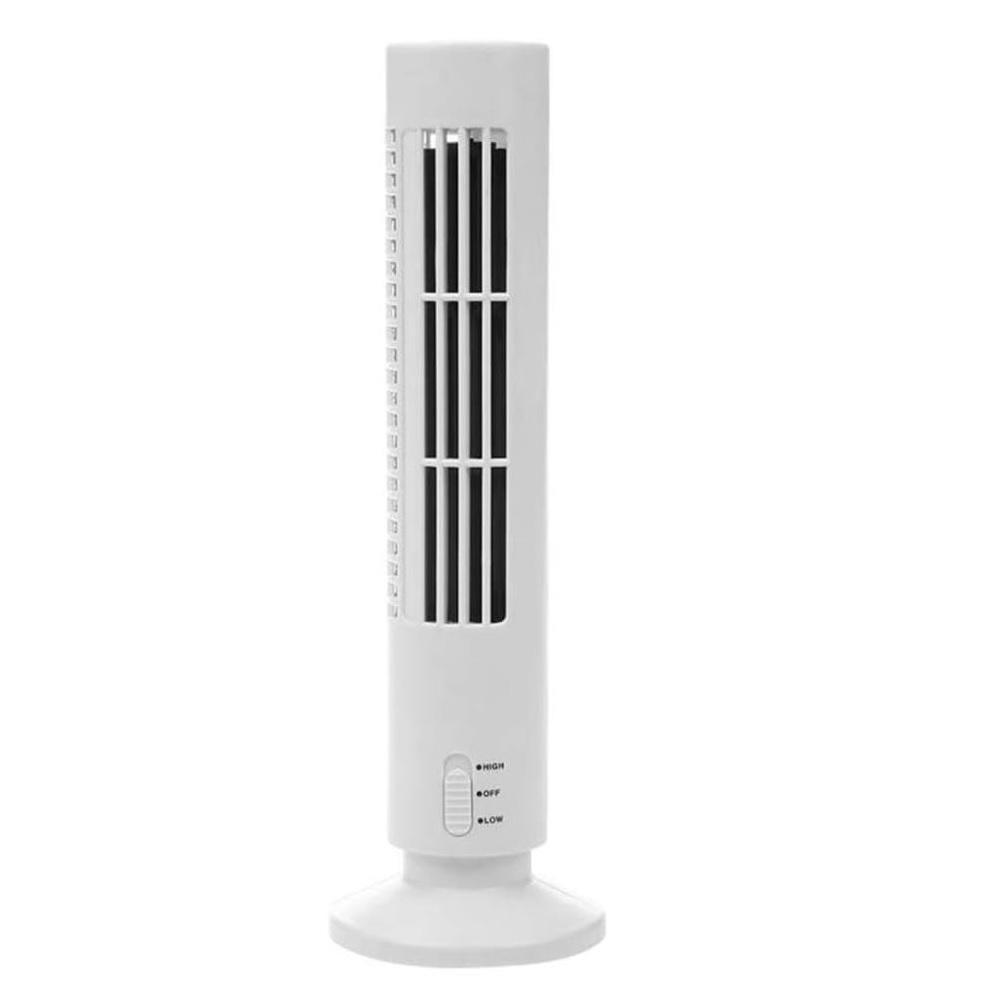 Ventilador Torre Vertical Portatil Usb Mini Bivolt Compacto 2 Velocidades Mesa Escritorio Branco - 8