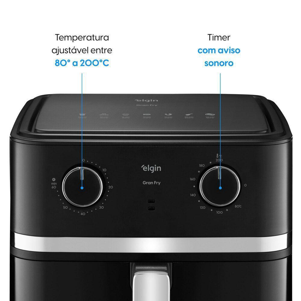 Fritadeira Air fryer Gran Fry 8 Litros 1.750W Preta Grelha Removível 220V - 4
