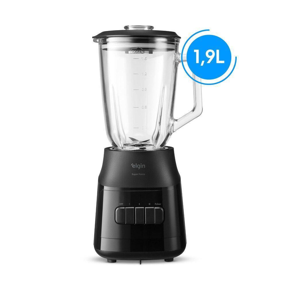 Liquidificador Super Force 1,9L 900W Preto e Jarra de Vidro 220V - 1