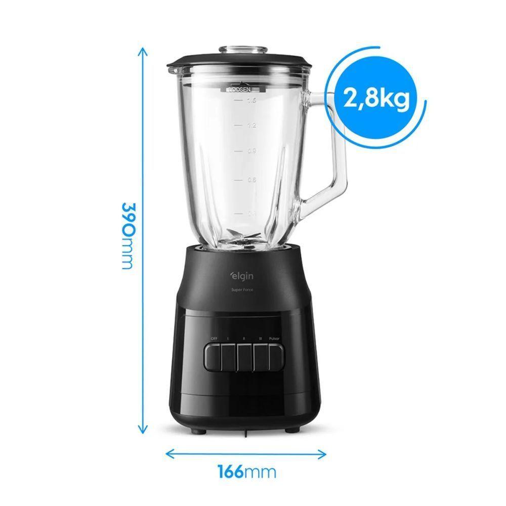 Liquidificador Super Force 1,9L 900W Preto e Jarra de Vidro 110V - 4