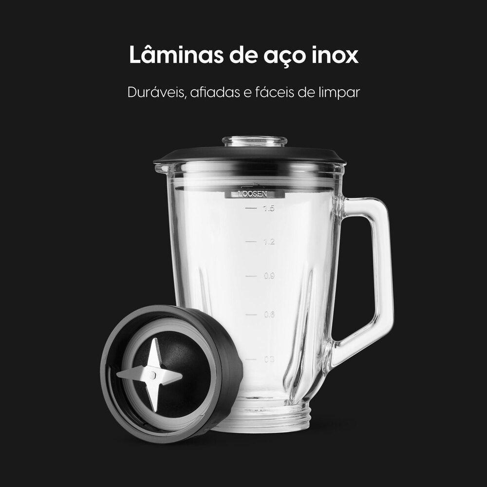 Liquidificador Super Force 1,9L 900W Preto e Jarra de Vidro 110V - 6
