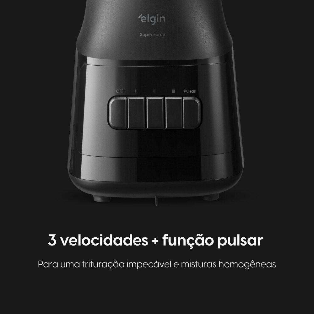 Liquidificador Super Force 1,9L 900W Preto e Jarra de Vidro 110V - 7