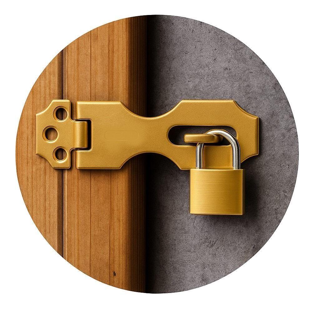 Fecho Porta Cadeado Trinco Dobradica Trava Articulada Fechadura Janela 2 1-2 Bau Portao Caixas - 2