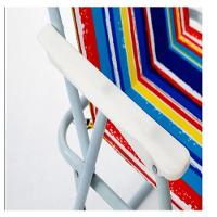 Cadeira Dobravel Praia Camping Com Mola Pesca Jardim Varanda Alta Banqueta Encosto Alta - 5