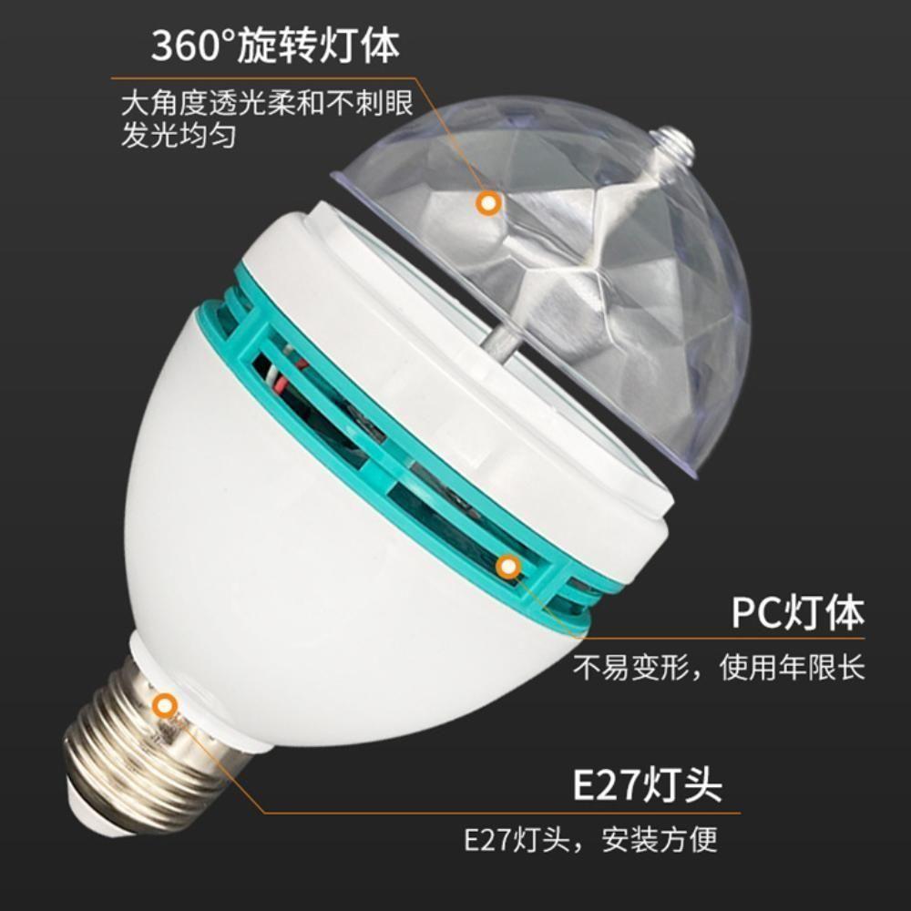 Lampada Led Luz Muda Cor Festa Rgb Giratoria Strobo Cromoterapia Colorida Globo Discoteca Luminacao Bivolt - 5