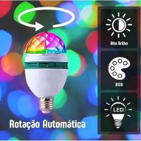 Lampada Led Luz Muda Cor Festa Rgb Giratoria Strobo Cromoterapia Colorida Globo Discoteca Luminacao Bivolt - 2