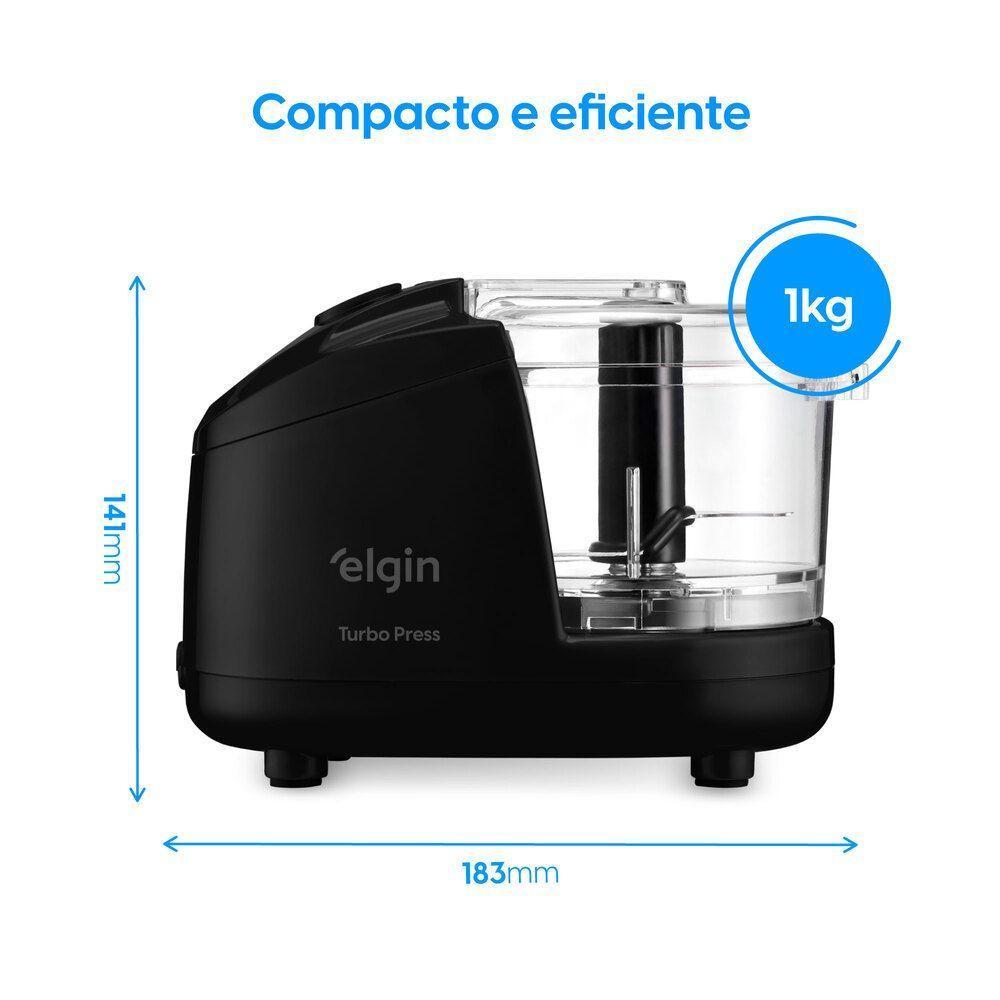 Mini Processador Turbo Express Preto - 5 em 1 400ML 150W 220V - 6