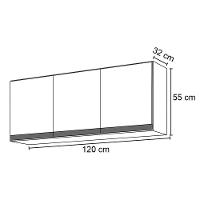 Armario Aéreo Geladeira 120cm Andréia 2 Portas Ajl Móveis Preto - 4