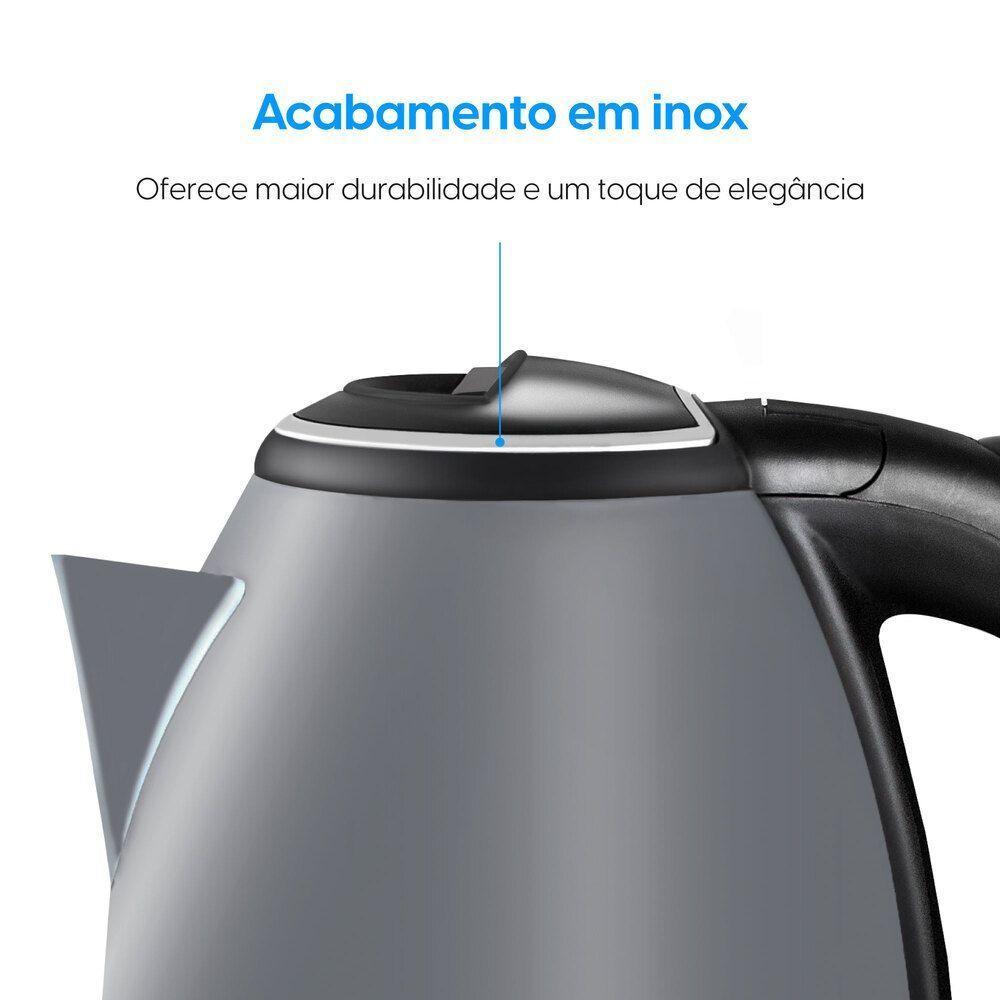 Chaleira Inox Lunar 2L - Jarra Sem Fio Desligamento Automático 1.200W 110V - 5