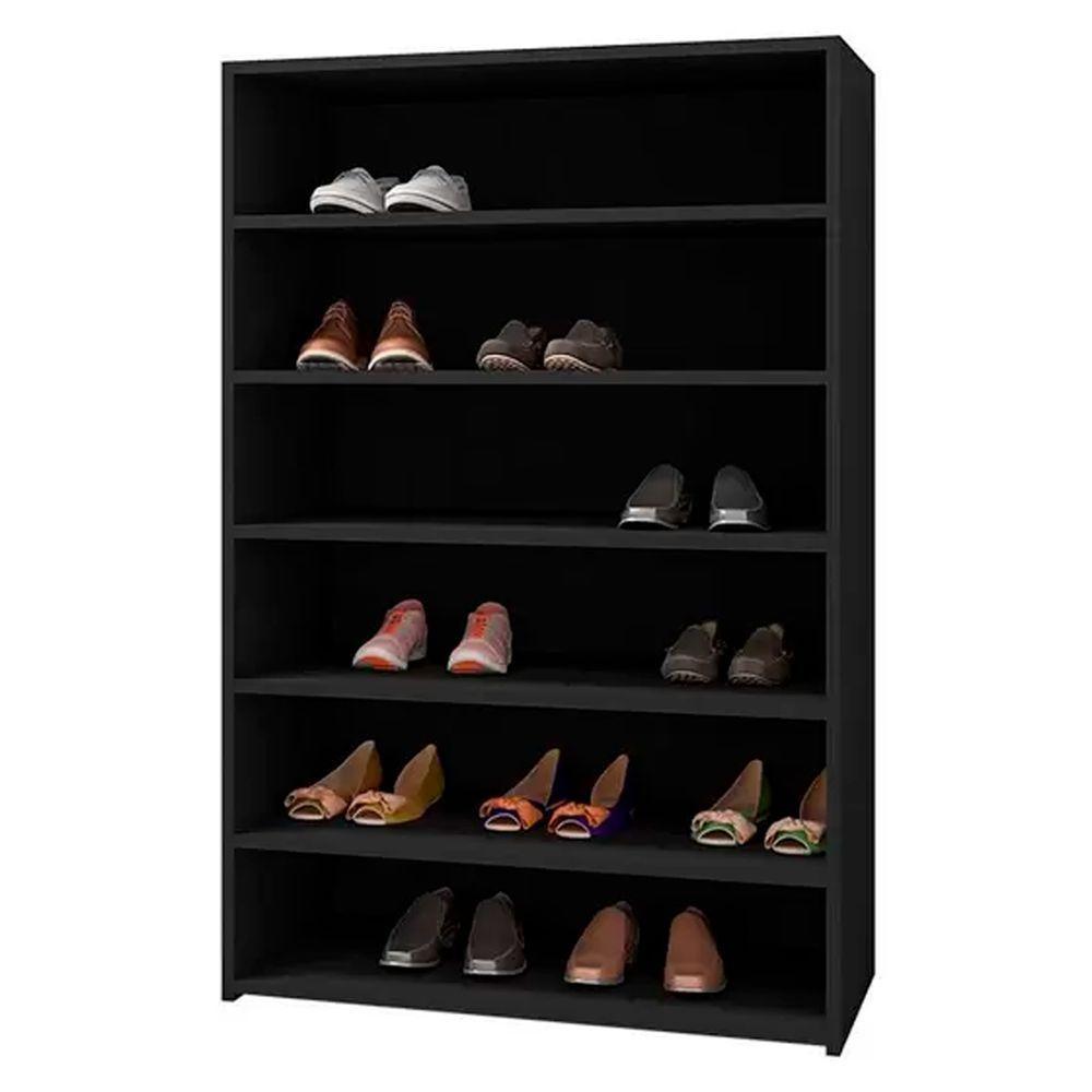 Sapateira Para Quarto 5 Prateleiras Lais Ajl Móveis Preto - 1