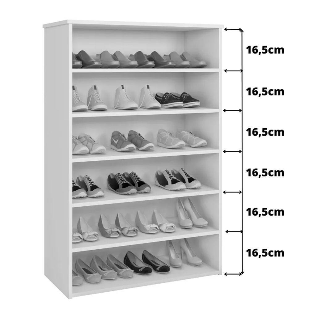 Sapateira Para Quarto 5 Prateleiras Lais Ajl Móveis Preto - 4