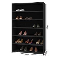 Sapateira Para Quarto 5 Prateleiras Lais Ajl Móveis Preto - 3