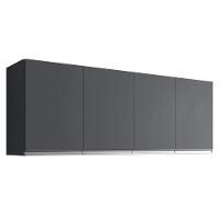 Armario Aéreo Geladeira 160cm Andréia 2 Portas Ajl Móveis Cinza - 1