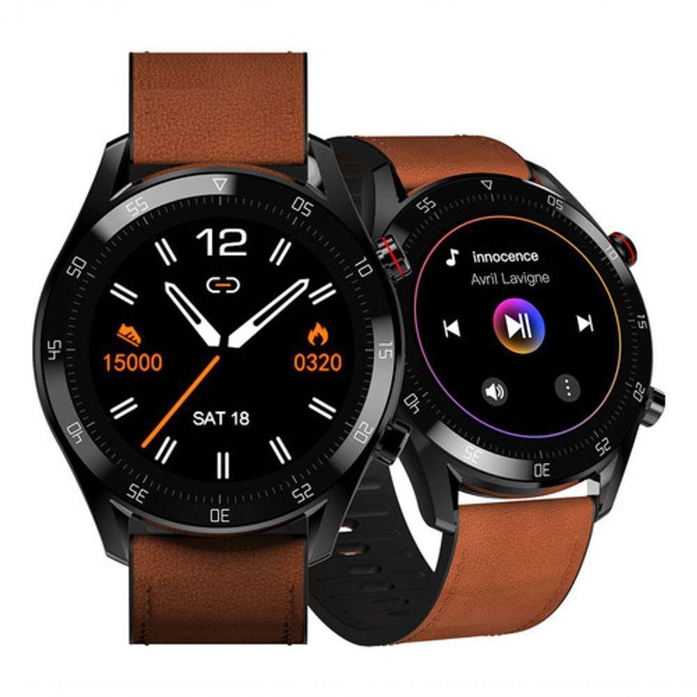 Smartwatch Philco PSW02PM Hit Wear 45mm 1,2 Preto Bluetooth Cor Da Pulseira Marrom - 3