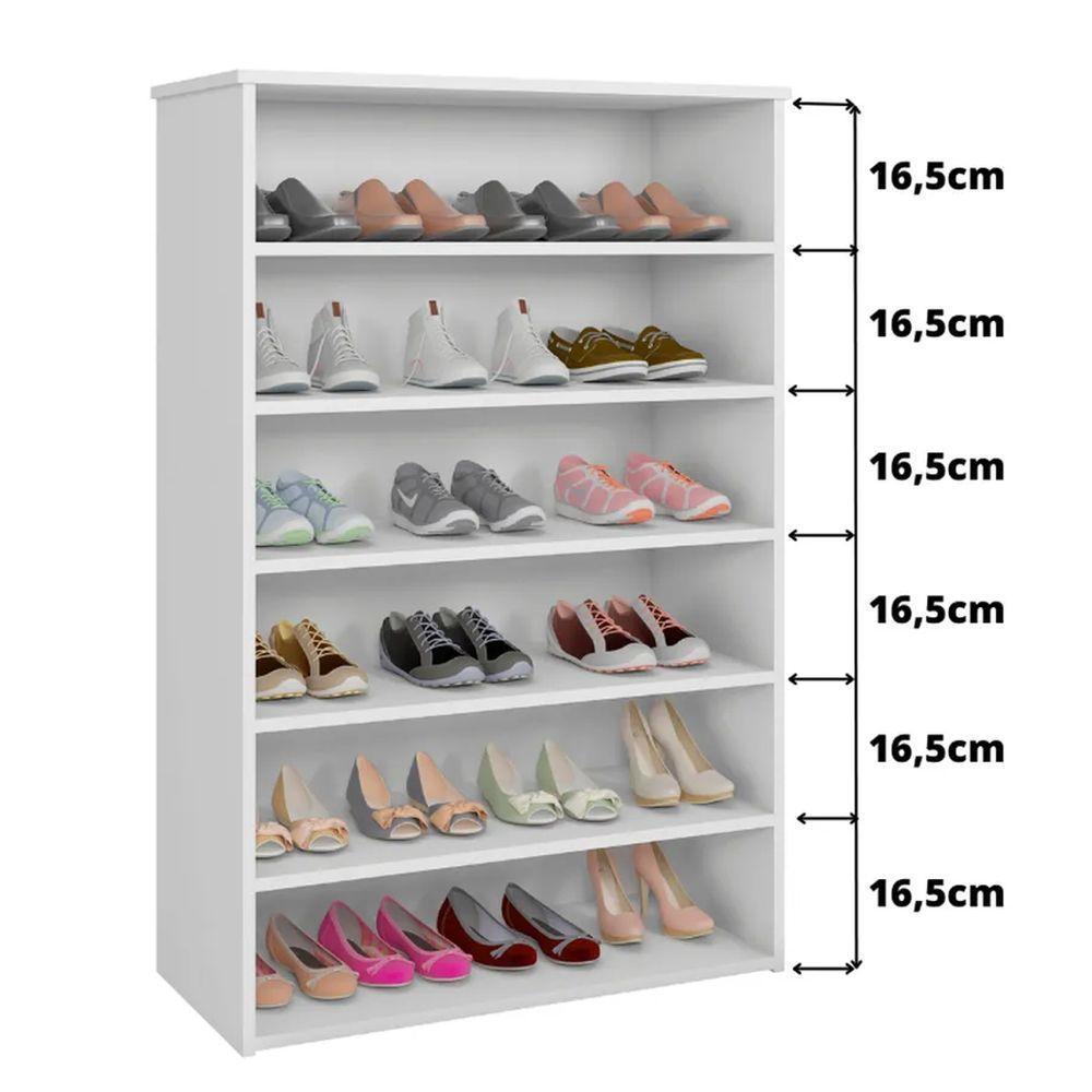 Sapateira Para Quarto 5 Prateleiras Lais Ajl Móveis Branco - 4