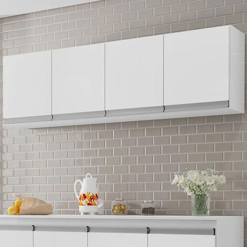 Armario Aéreo Geladeira 150cm Andréia 2 Portas Ajl Móveis Branco - 2