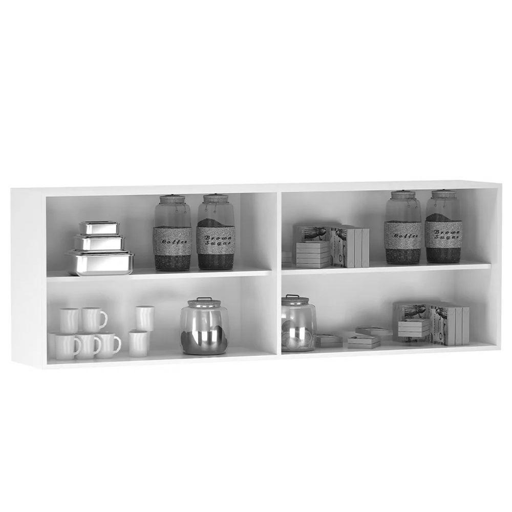 Armario Aéreo Geladeira 150cm Andréia 2 Portas Ajl Móveis Branco - 4