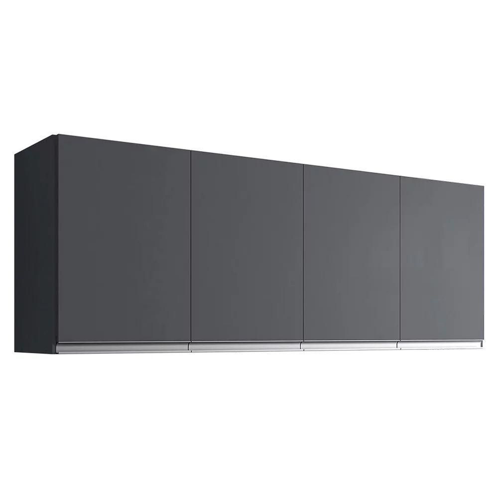 Armario Aéreo Geladeira 150cm Andréia 2 Portas Ajl Móveis Cinza - 1