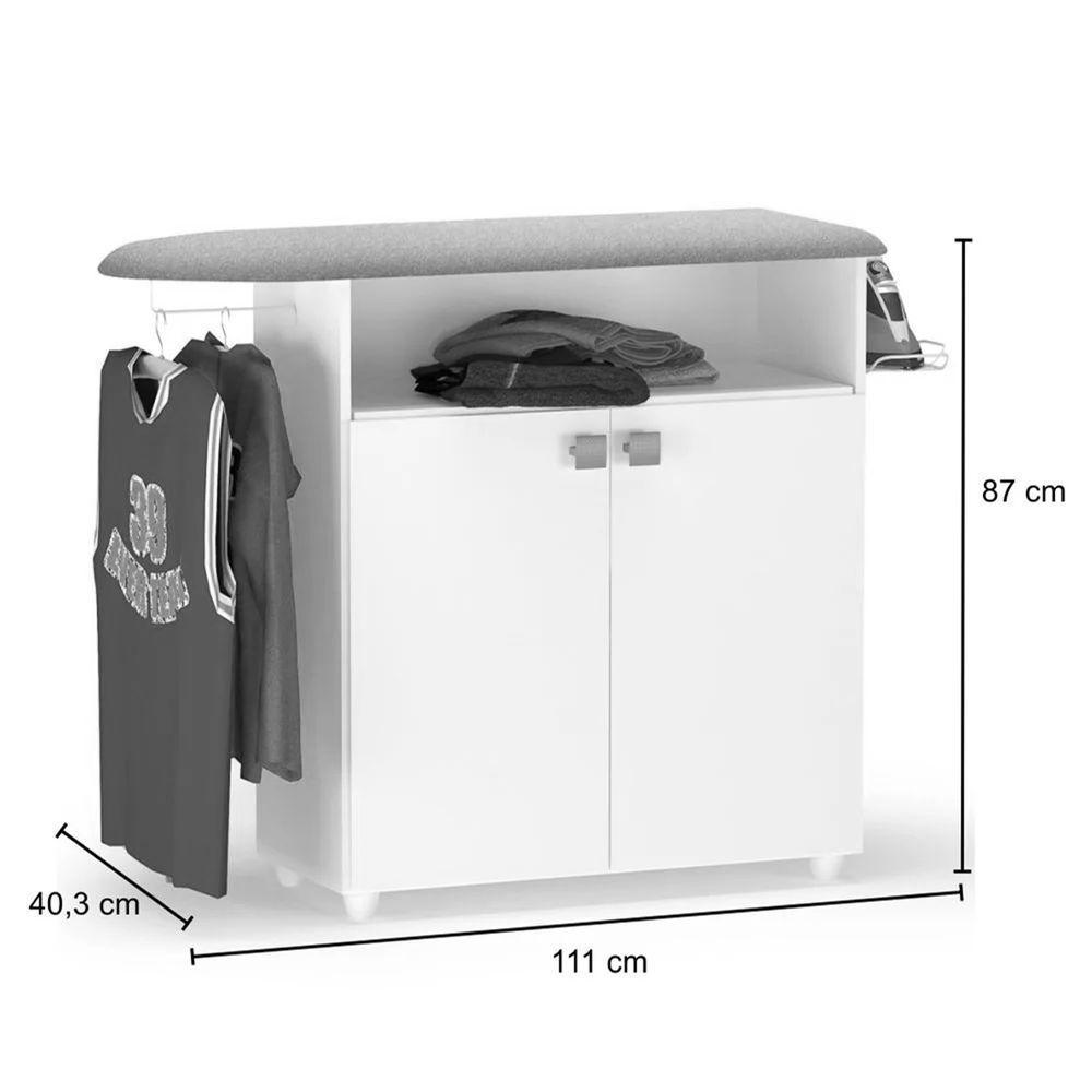 Tabua De Passar Roupa Bianca Gabinete Multiuso Ajl Móveis Castanho - 1