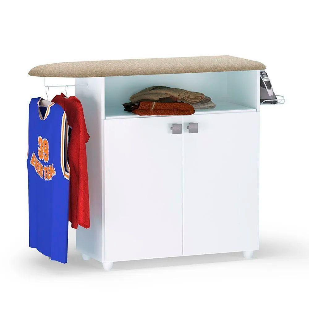 Tabua De Passar Roupa Bianca Gabinete Multiuso Ajl Móveis Castanho - 4