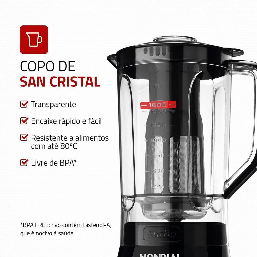 Liquidificador Turbo Power Mondial 550W L-99 FB 110V - 2
