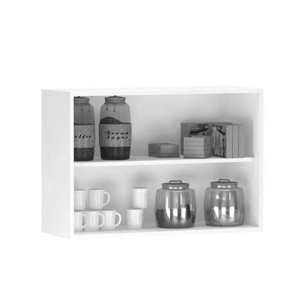 Armario Aéreo Geladeira 80cm Andréia 2 Portas Ajl Móveis Branco - 3