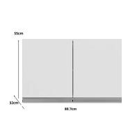 Armario Aéreo Geladeira 80cm Andréia 2 Portas Ajl Móveis Branco - 4