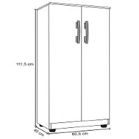 Multiuso 2 Portas 3 Prateleiras Rosana 110cm Ajl Móveis Branco - 4