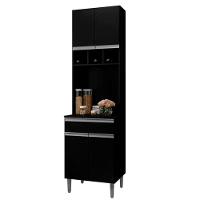 Paneleiro Duplo Cozinha 4 Portas Andréia Ajl Móveis Preto - 1