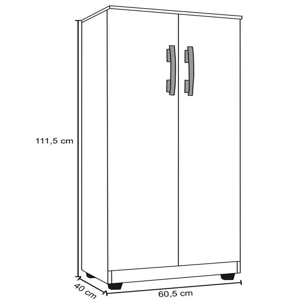Multiuso 2 Portas 3 Prateleiras Rosana 110cm Ajl Móveis Castanho - 4
