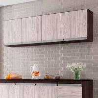 Armario Aéreo Geladeira 160cm Andréia 2 Portas Ajl Móveis Castanho Avelã - 2