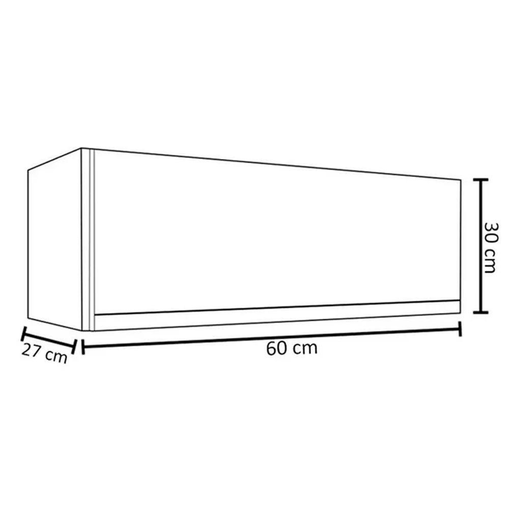 Armario Aéreo De Geladeira 60cm Andréia Ajl Móveis Preto - 4