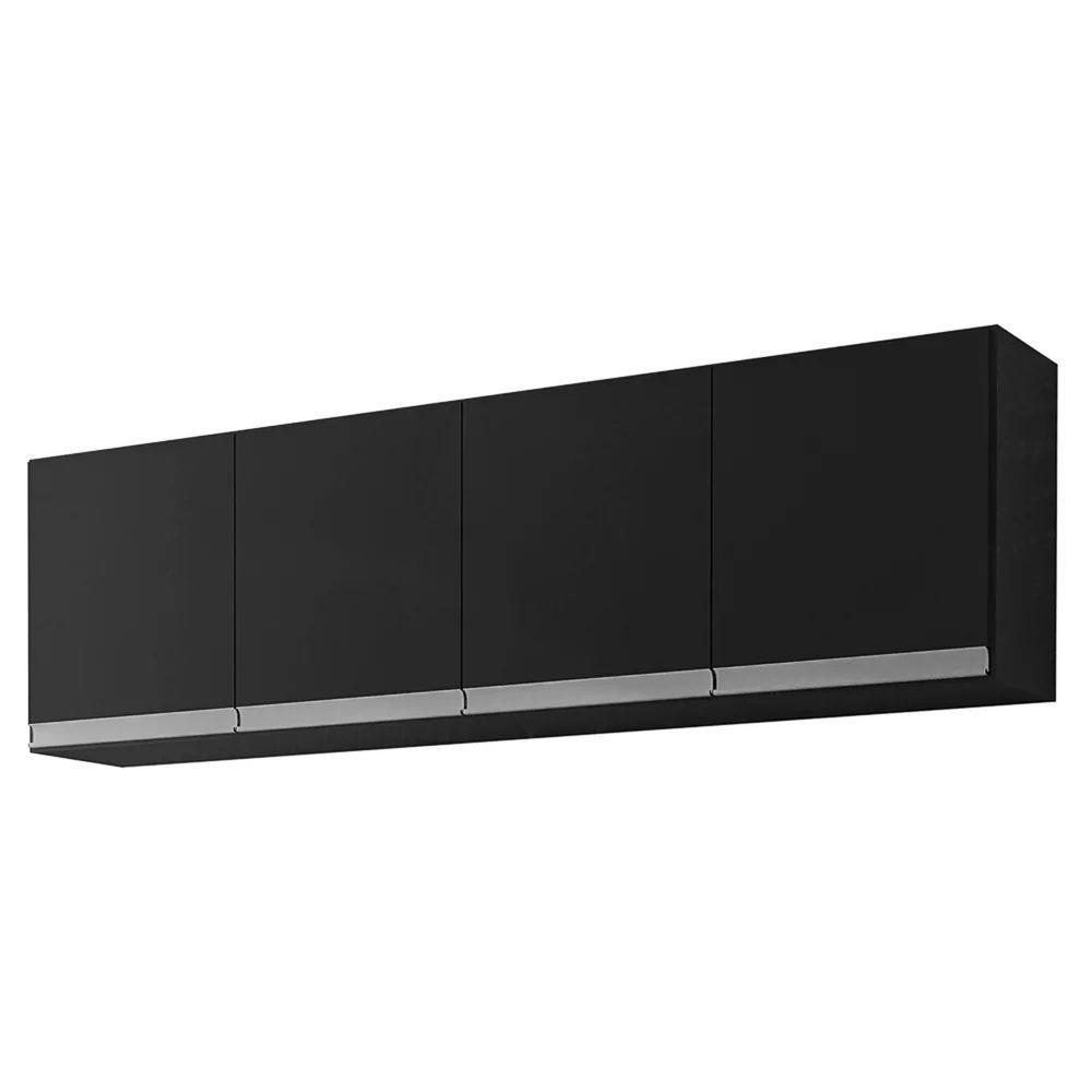 Armario Aéreo Geladeira 150cm Andréia 2 Portas Ajl Móveis Preto - 1