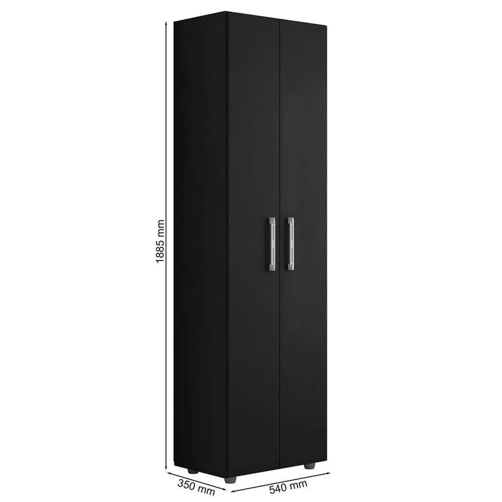 Multiuso 2 Portas 4 Prateleiras Breatriz 190cm Ajl Móveis Preto - 3